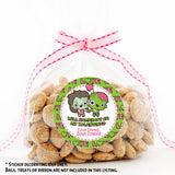 cartoon zombie valentine favor label for treat bags