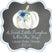chalkboard blue pumpkin baby shower sticker with white pumpkin