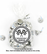 checkered flag theme kids birthday favor label