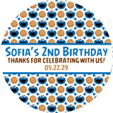 chocolate chip cookie pattern party favor label