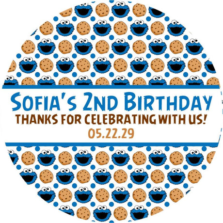 chocolate chip cookie pattern party favor label