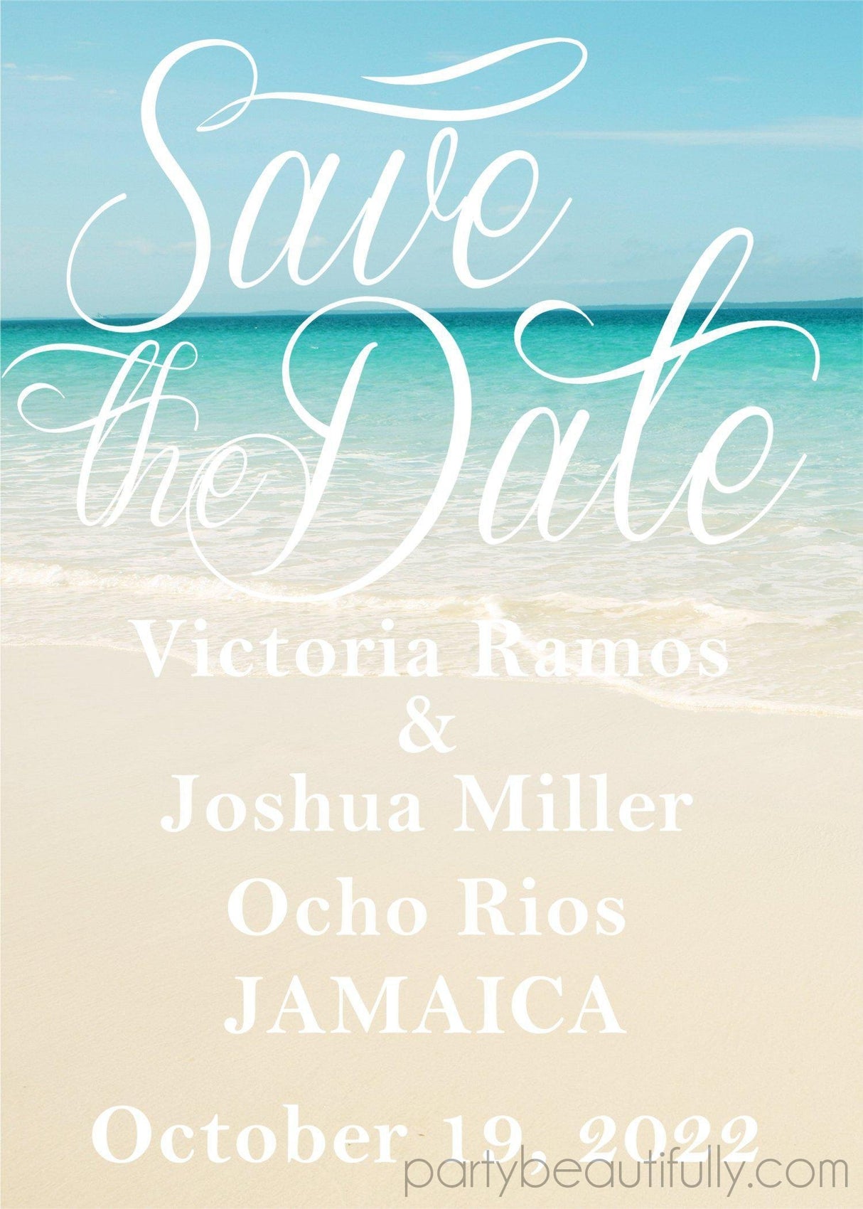 coastal sunset wedding save the date cards ocean scenery