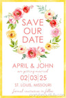 colorful botanical save the date cards romantic floral style