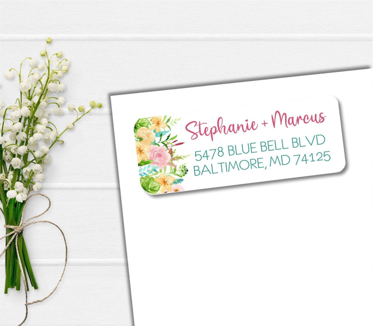 colorful wildflower return address labels