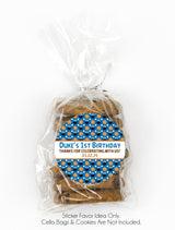 cookie and blue monster birthday sticker design