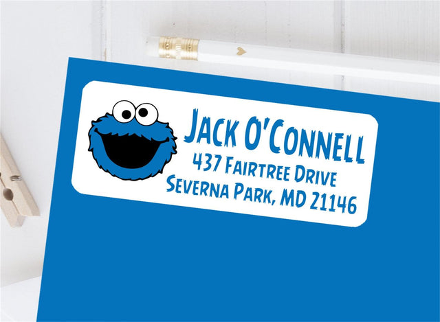 cookie monster address label