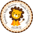 cute lion baby shower favor label