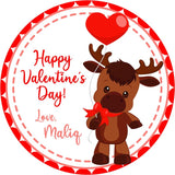 cute moose classroom valentine label