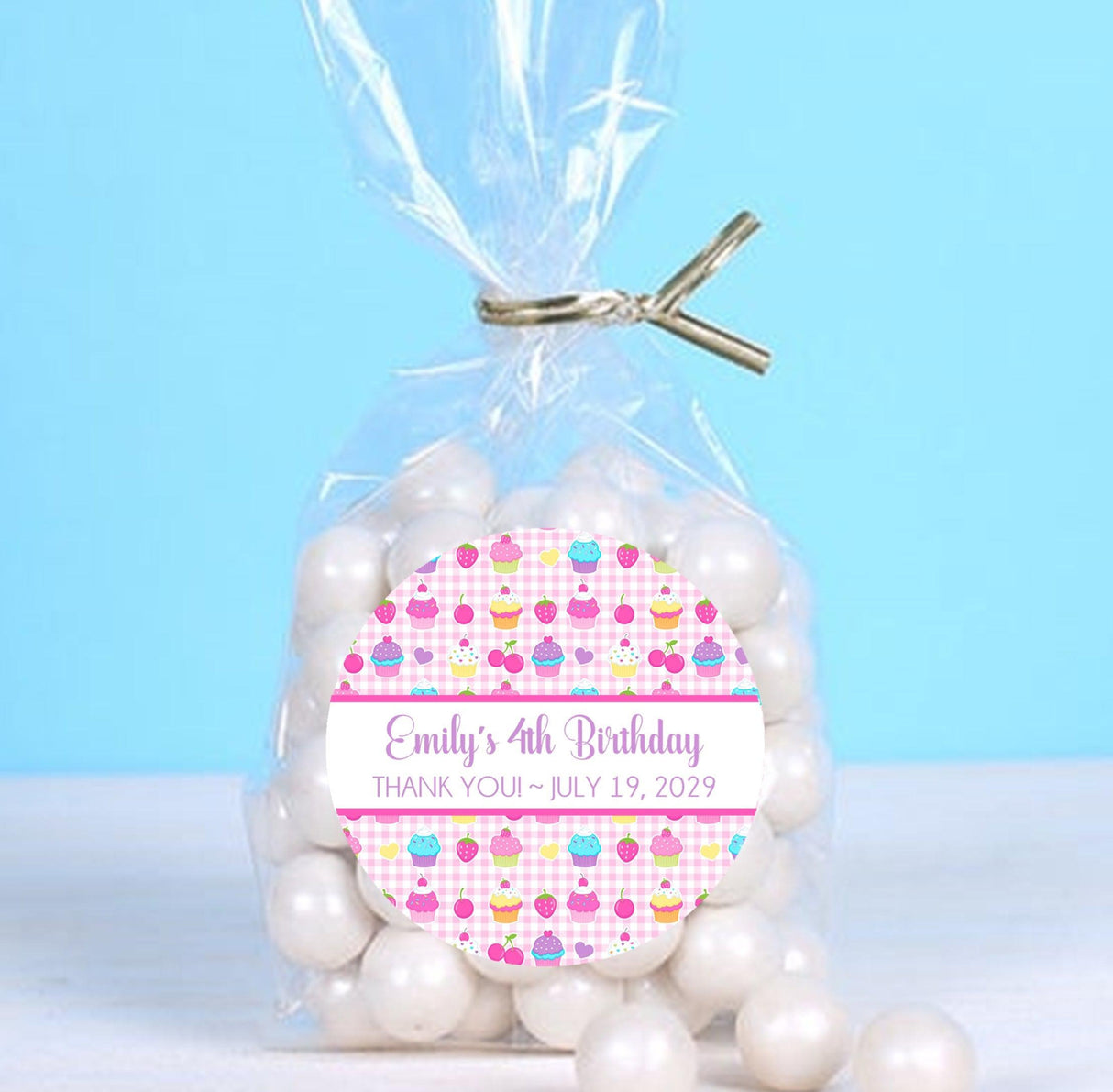 cute pink cupcake sticker for girls