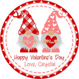 cute pink gnome classroom valentine favor labels