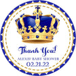 dark blue and gold royal crown baby shower sticker
