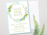 elegant greenery save the date cards romantic outdoor wedding style