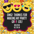 emoji birthday party stickers