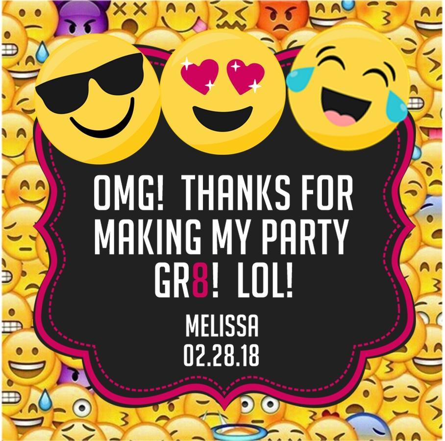 emoji birthday party stickers