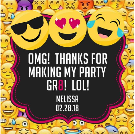 emoji birthday party stickers