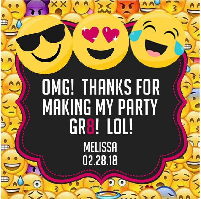 emoji birthday party stickers