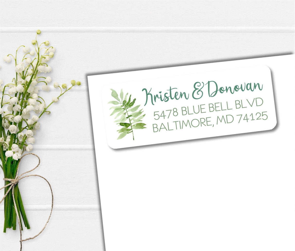 eucalyptus greenery return address labels