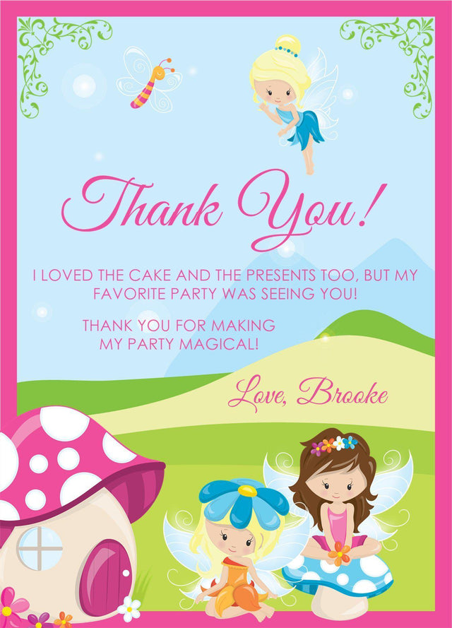 fairy birthday thank you cards whimsical enchanted party design