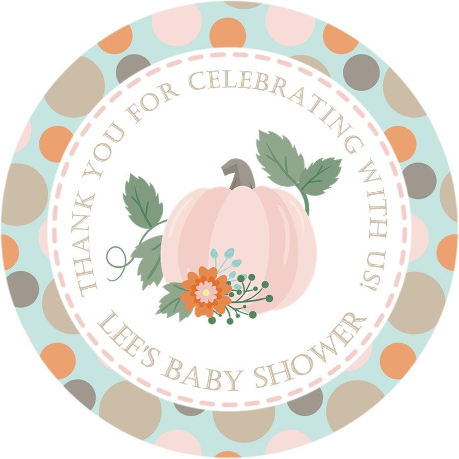 fall baby shower favor label