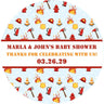 fireman theme baby shower sticker design