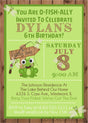 fishing birthday party invitations rustic lake design