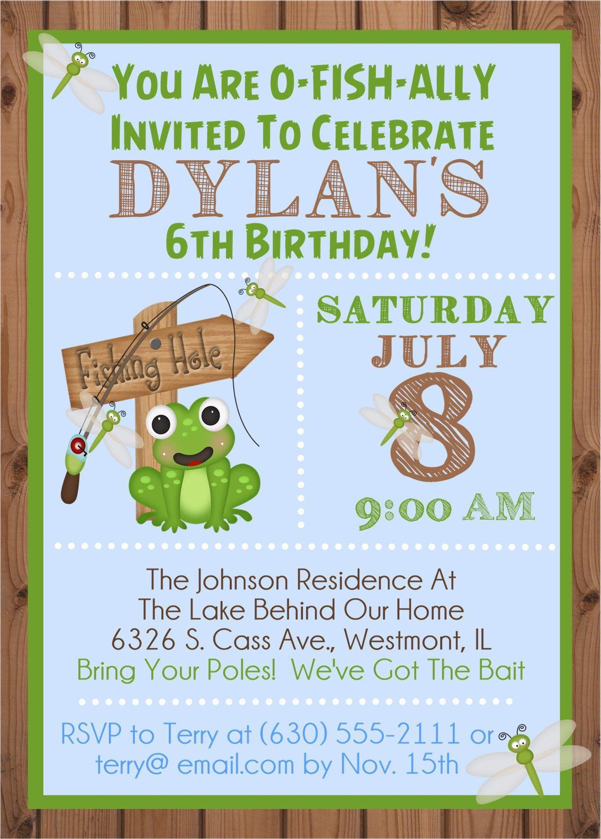 fishing invitation cards boys birthday party style