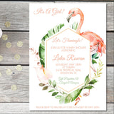 flamingo baby shower invitations tropical watercolor design