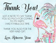 flamingo holiday birthday thank you cards tropical skating design