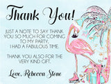 flamingo holiday birthday thank you cards tropical skating design