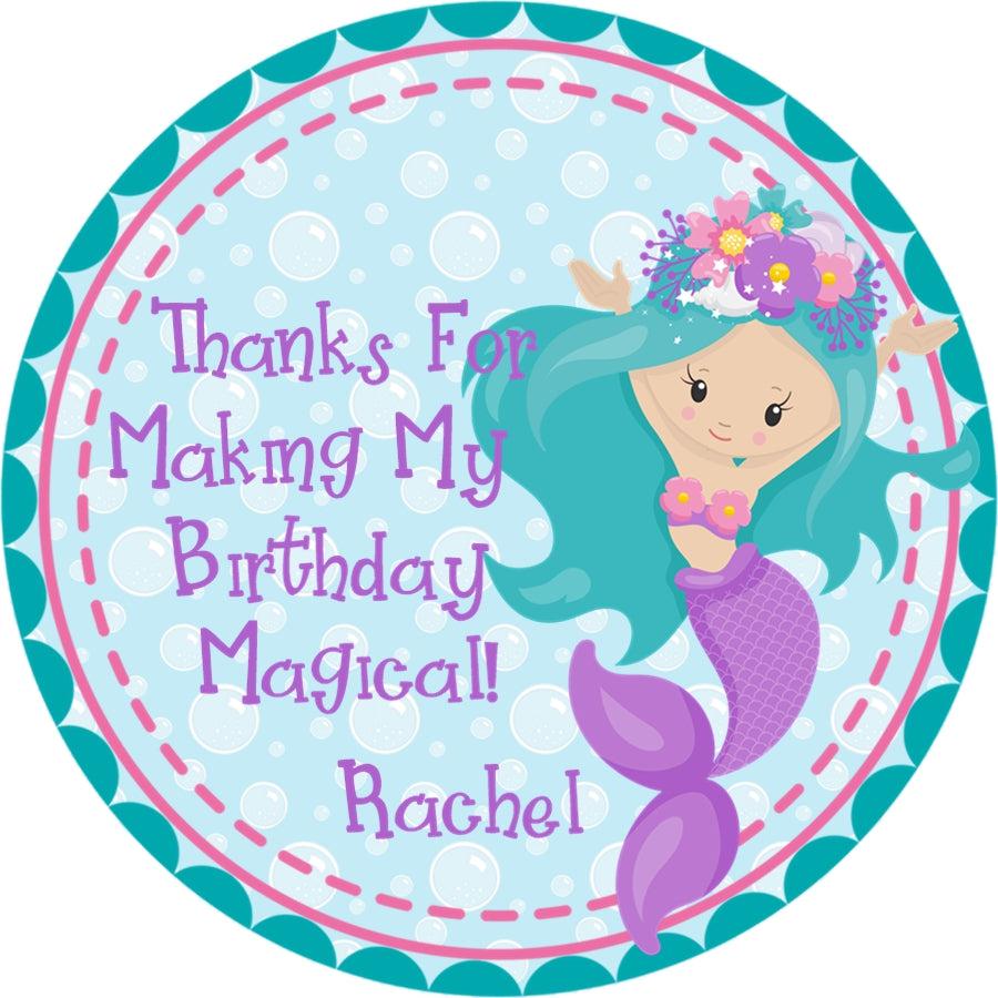 floral crown under sea party label