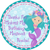 floral crown under sea party label