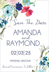 garden wedding save the date cards watercolor floral style