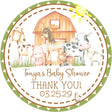 gender neutral barnyard baby shower stickers with cow pig and horse