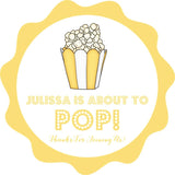 gender neutral popcorn favor label in yellow