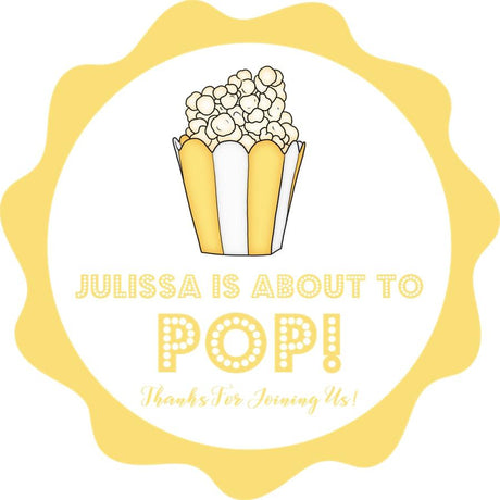 gender neutral popcorn favor label in yellow