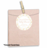 girls celestial baby shower sticker