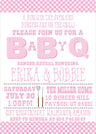 girls pink barbecue baby shower invitation cards backyard summer style