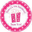 girls pink gift birthday favor label