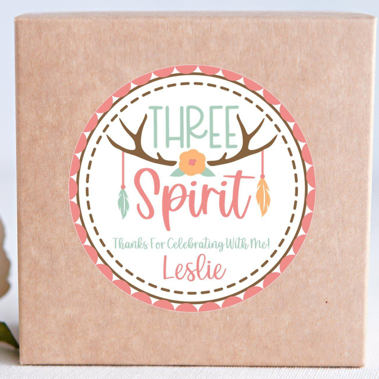 girls three spirit tribal birthday sticker