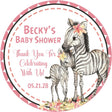 girls zebra baby shower stickers with mother and baby zebra