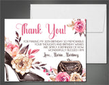 glam birthday party thank you cards stylish feminine style