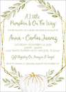 green white pumpkin invitation cards elegant fall style