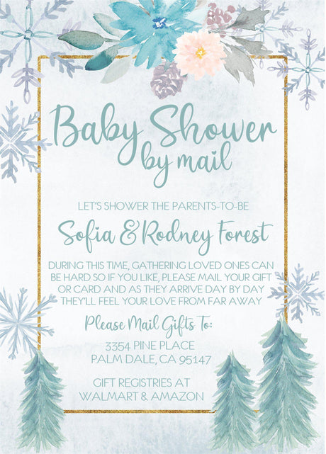 holiday baby shower invitations with matching return address labels