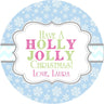 holly jolly christmas snowflake treat bag sticker