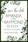 hunter green botanical wedding save the dates elegant minimalist style