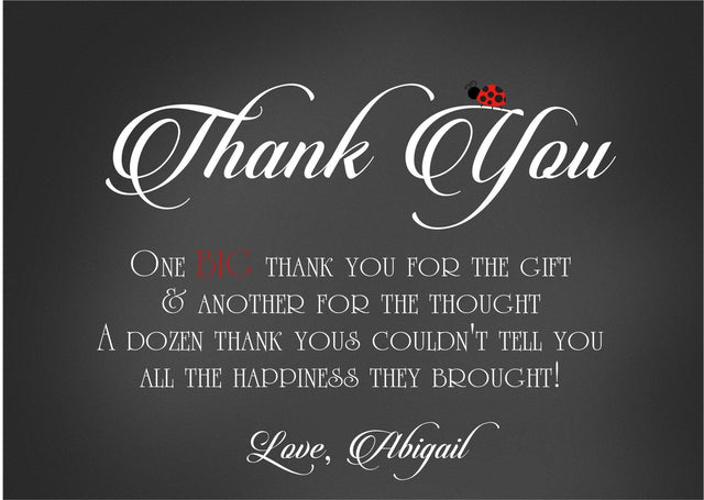 ladybug birthday thank you cards elegant black party design