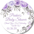 lavender floral baby shower sticker white background