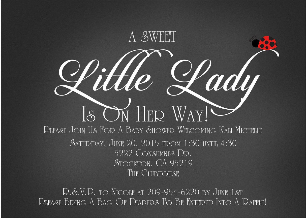 little lady baby shower invitations elegant theme