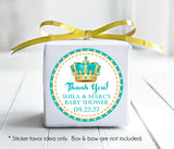 luxury royal theme baby shower thank-you sticker