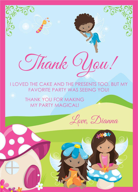 magical fairy thank you notes pastel storybook theme